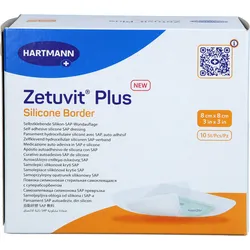Zetuvit Plus Silicone Border 8x8cm 10 ST
