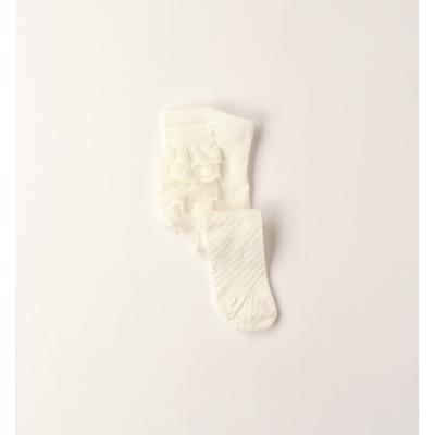 Strümpfe IDO "BABY GIRL ACCESSORIES", Mädchen, Gr. 2, sanftes weiß, Baumwolle, Socken Strümpfe