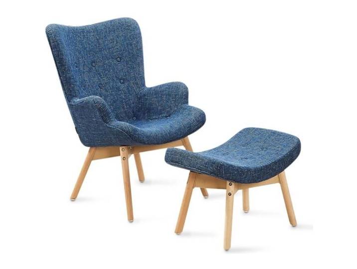 Fauteuil scandinave bleu patchwork - Stockholm - DESIGNETSAMAISON
