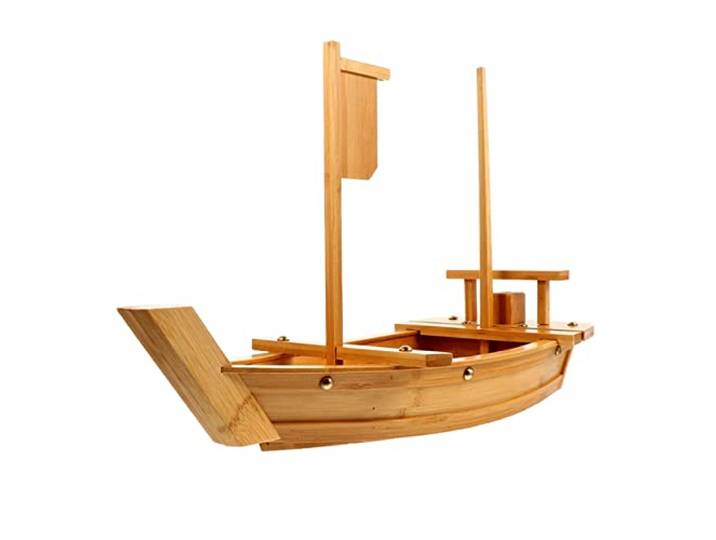 WINIAER 61 cm Holz-Sushi-Boot-Serviertablett, großer Sushi-Bootsteller für Sashimi-Brett, Meeresfrüchte-Party, ideal für Sushi-Restaurant oder Zuhause (61 cm)