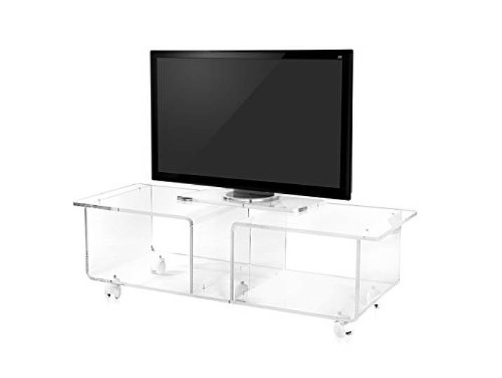 Iplex Design Imago Double Mobile TV-standaard met wieltjes, plexiglas/PMMA, transparant