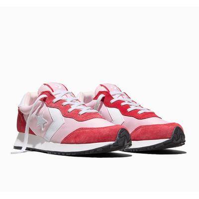 Sneaker CONVERSE "OMEGA TRAINER SUEDE", Damen, Gr. 41, rot (new found bloom, rot, weiß), Leder, Textil, Schuhe Sneaker