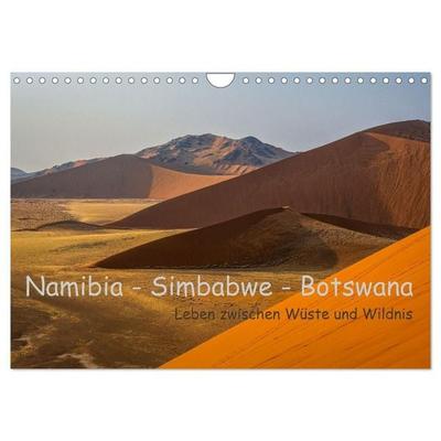 Namibia - Simbabwe - Botswana Leben zwischen Wüste und Wildnis (Wandkalender 2027 DIN A4 quer), CALVENDO Monatskalender