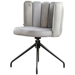 ESSZIMMERSTUHL JADA Grau Velvet Drehbar (360°) (1er-Set)