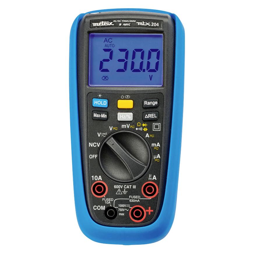 Metrix TRMS AC + DC Digital Multimeter (CAT III 600V) (MTX204-Z)