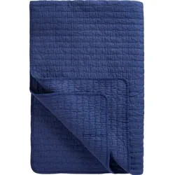 IB Laursen Baumwoll-Quilt mit Kreuzstichen, 180 x 130 cm, indigo