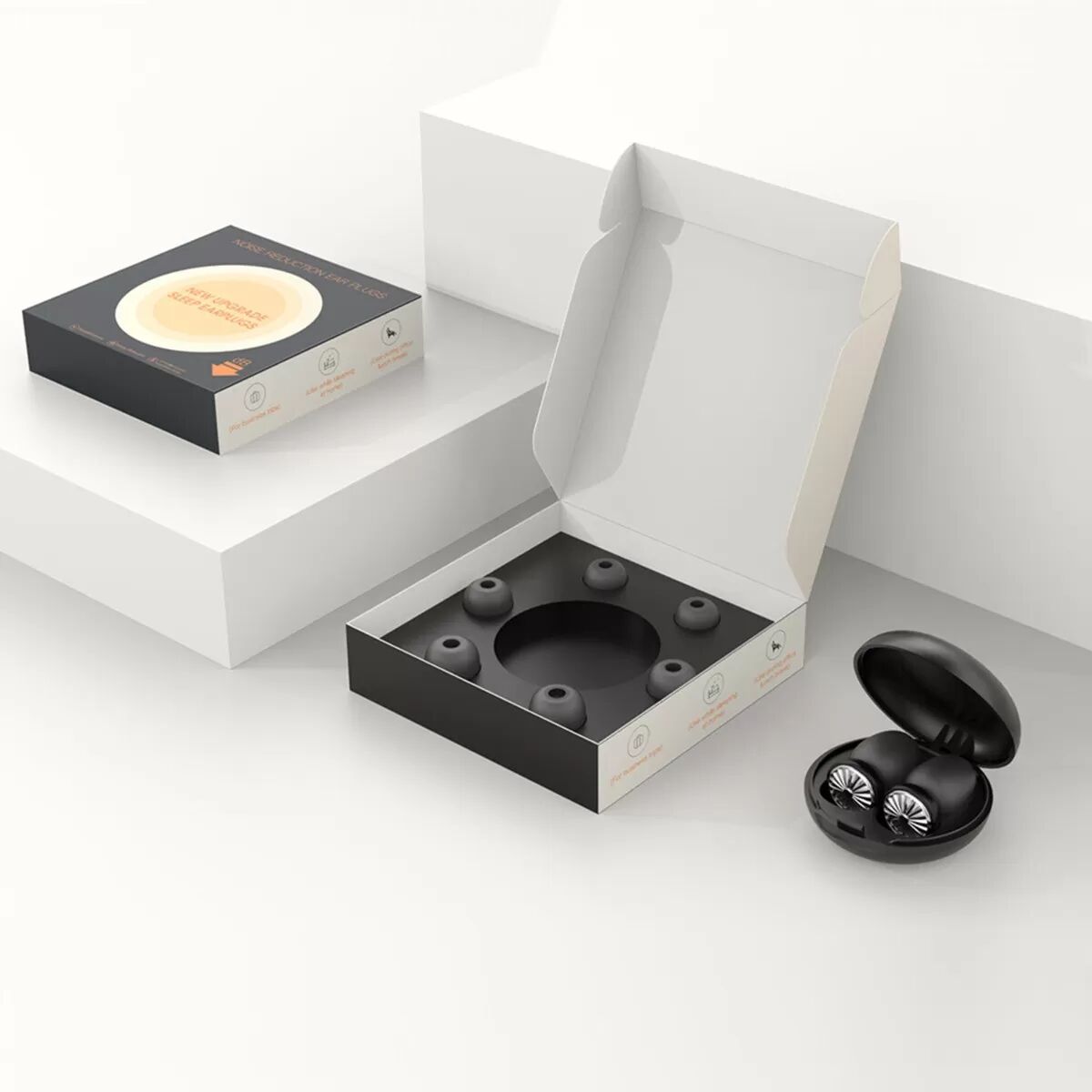 INF High-Fidelity Geräuschunterdrückungs-Ohrstöpsel - Small Carrot Edition (Premium) Schwarz + Silber