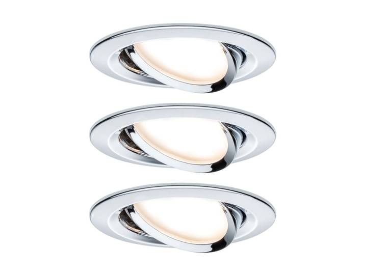 Nova Coin 3 spots pivotants ronds, chrome - Paulmann - Couloir - Moderne - Métal - À ampoule unique