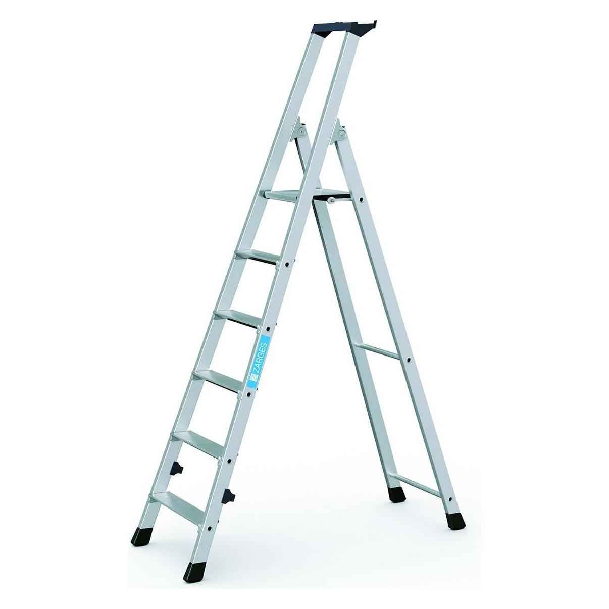 Zarges Stufenleiter klappbar, einseitig begehbar (Stehleiter, 203 cm) (42456)
