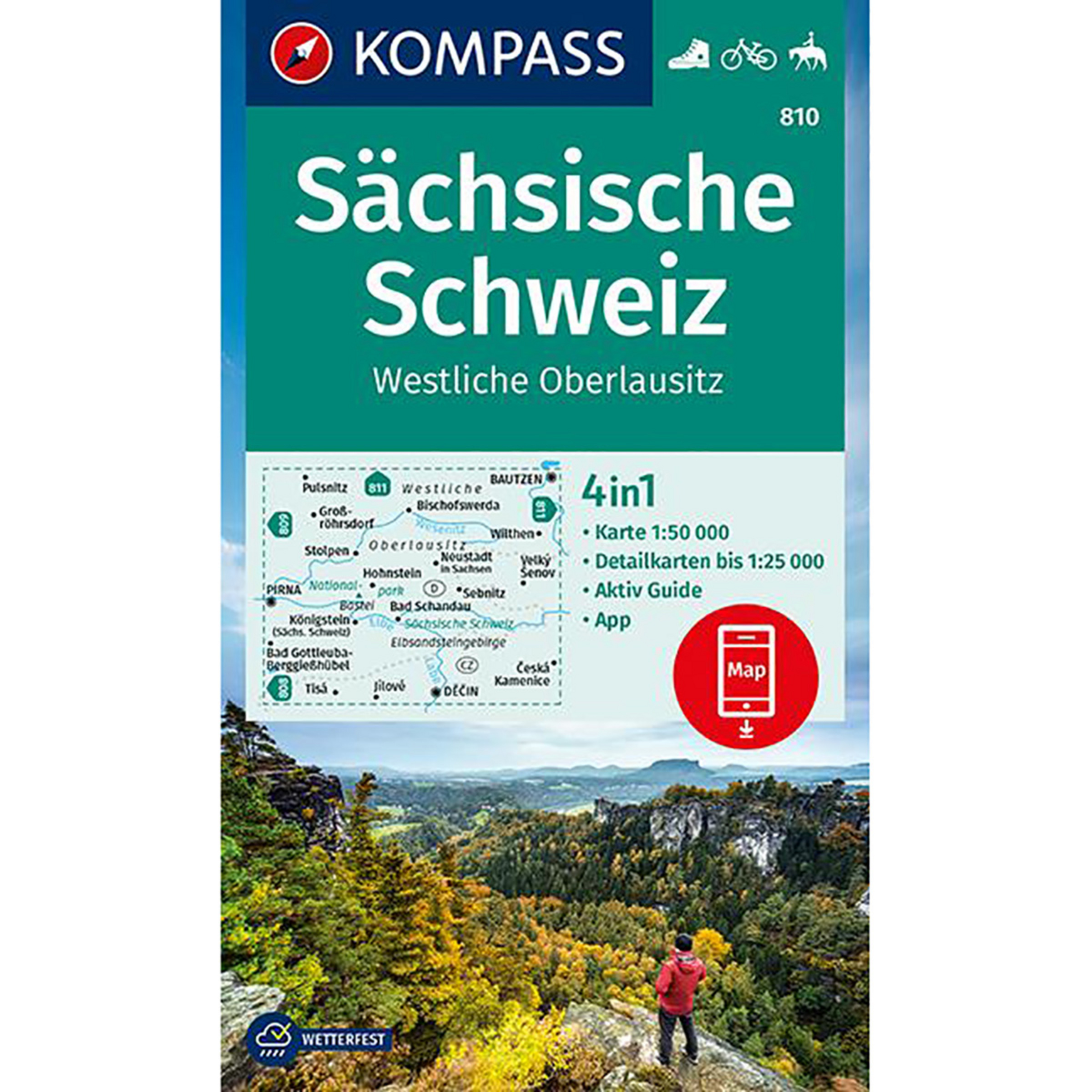 Kompass Verlag WK 810 Sächsische Schweiz - Westliche Oberlausitz Topografische Karten