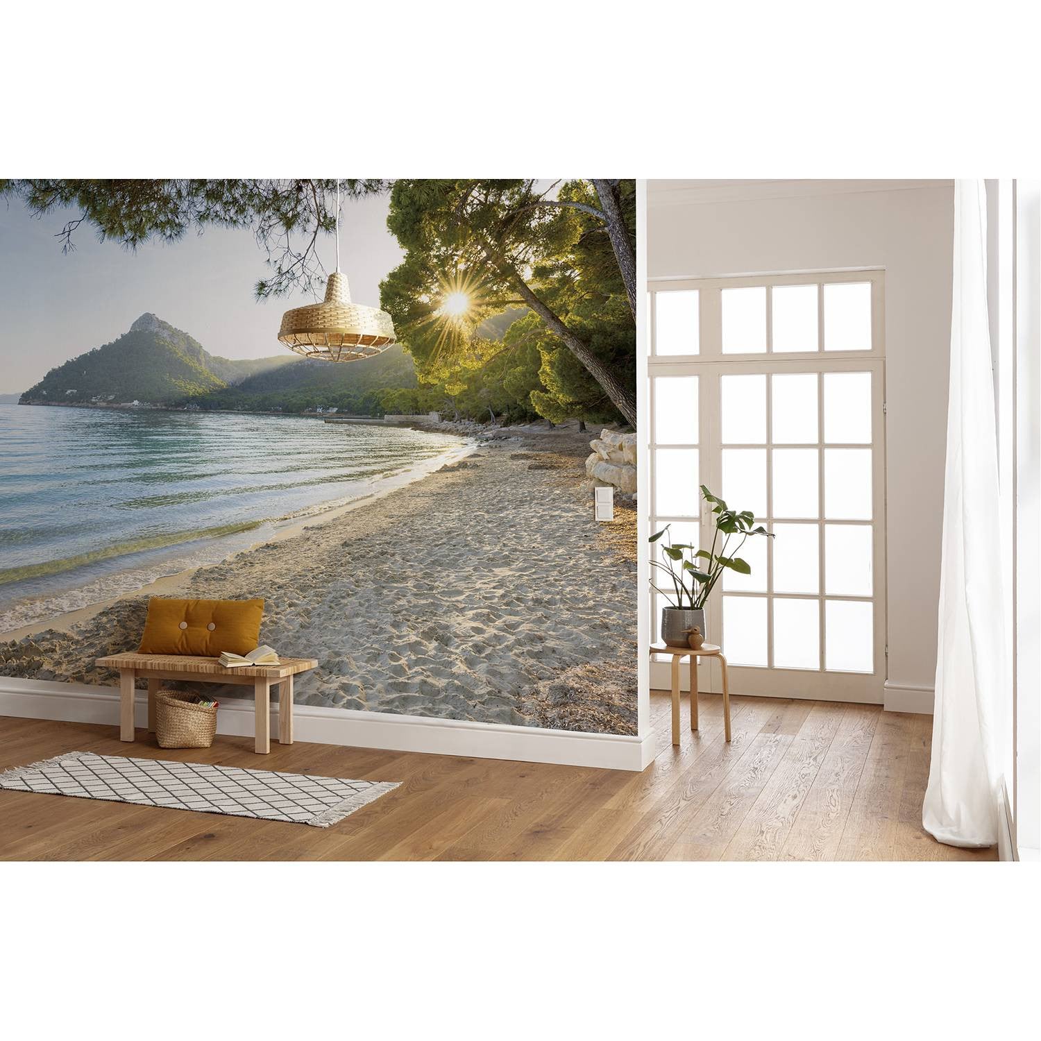 home24 Fotobehang Lonely Paradise Multicolour Blau B: 450 cm, H: 280 cm