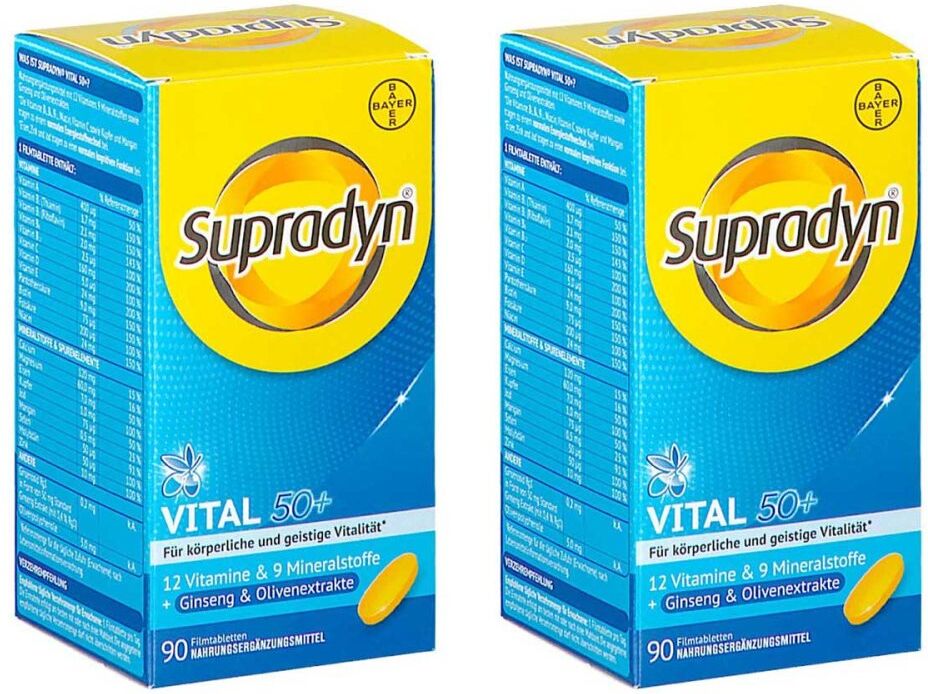 Supradyn vital 50+ mit Ginseng & Olivenextrakten Filmtabletten 2x90stk
