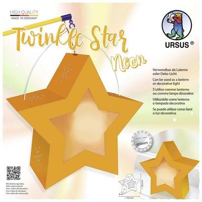URSUS Laternenzeit Twinkle Star Neon, leuchtorange