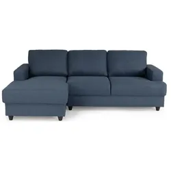 Paul Import, Sofa + Bettsofa, PAUL Ecksofa links 4-Sitzer - Stoff blau - Modern - L 215 x T 140 cm (4-Sitzer, Ecksofa)