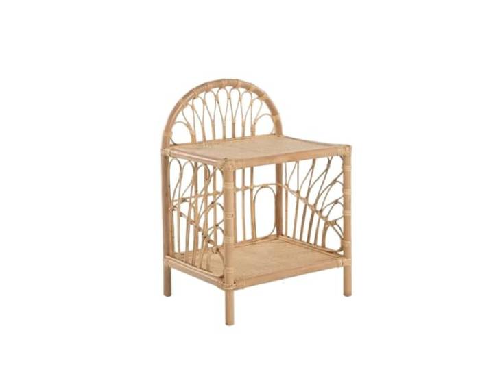 DASJKDI Rattan-Beistelltisch mit Ablage Minimalistisches mobiles handgewebtes Wohnzimmer