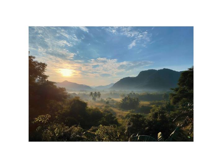 FOTOTAPETE Landschaft Gebirge Blau 250x175 cm