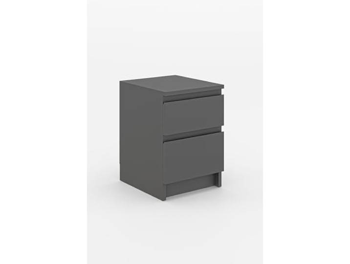 Hanah Home Stilvoller anthrazitfarbener Nachttisch, 35 x 50 x 40 cm 100% melaminbeschichtete Spanplatte, 18 mm stark Modernes Design für mehr Stauraum im Schlafzimmer