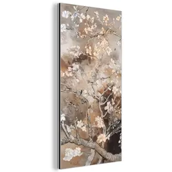 METALLBILD Mandelblüte - Kunst - Van Gogh - Beige - Abstrakt 40x80 cm