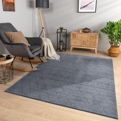 Paco Home Soft Washable Area Rug with Diamond High-Low Effect