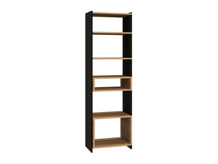 Bibliothèque colonne 7 étagères façade mdf marron