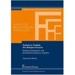 Einheit in Vielfalt: der Bologna-Prozess, Fachbücher von Agnieszka Blazek