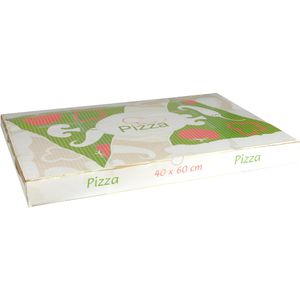 Papstar Pizzakarton pure 84695, 60 x 40 cm, mit Motiv, Cellulose, 50 Stück