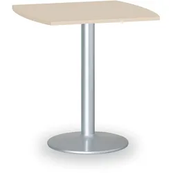 Runder Konferenztisch, Bistrotisch FILIP II, 66x66 cm, graue Metallgestell, Birke