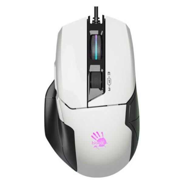 A4Tech Bloody W70 Max Activated, RGB podsvícená herní myš, 12000 DPI, USB, bílá (Kabelgebunden) (W70MAXAWH)