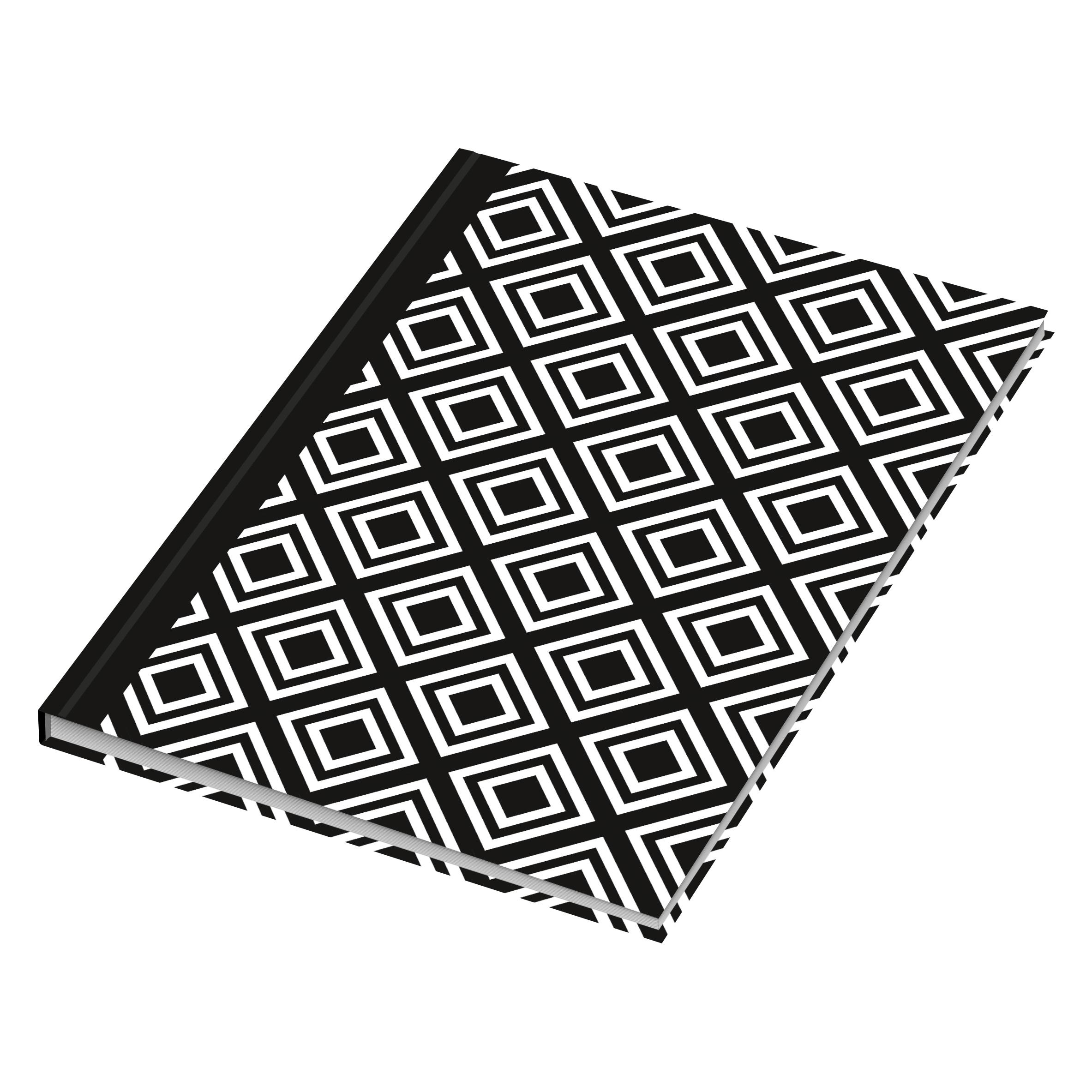 Rnk Verlag Notizbuch "Black & White Rhombus", DIN A5, dotted (A5, Gepunktet, Harter Einband) (46745)