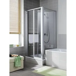 Kermi Duschdesign IBIZA 2000 bewegliche Seitenwand Silber Mattglanz Höhe 2000 mm Wanneneinbaumaß (SW) 980-1.010 mm
