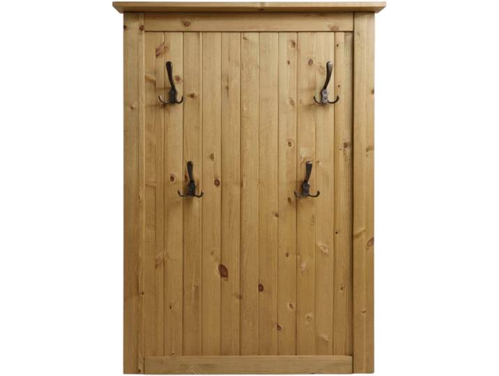 Garderobenpaneel GOODPRODUCT Juventus , beige (natur), B:80cm H:120cm T:6cm, Massivholz, Garderobenpaneele, Garderobenpaneel, aus massiver Kiefer, 4 Doppelhaken