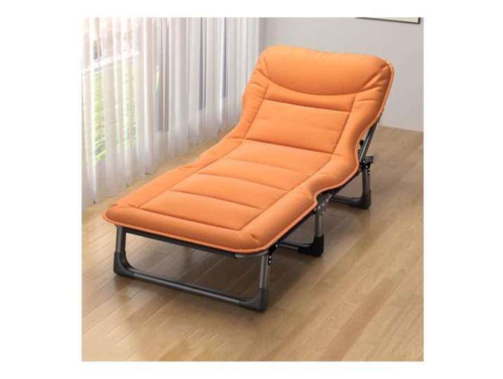 GRRICEPL Schlafsessel, Klappsessel, Kompaktes Schlafsofa Verstellbare Rückenlehne, für Kleine Räume, Büro, Studentenwohnheim, Bequem, Gemütlich, Umwandelbar(Orange)