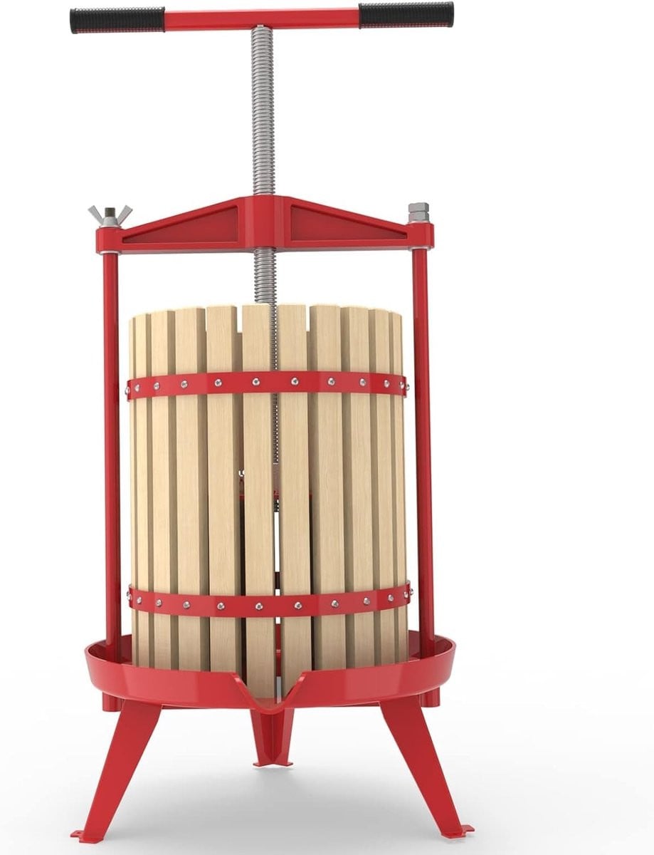 Professionele 18 liter fruitpers voor appels en druiven met T-handgreep