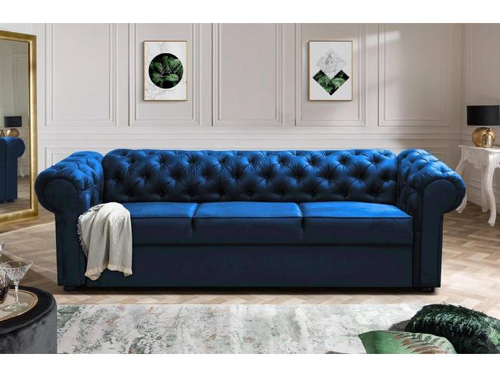 MOEBLO Chesterfield-Sofa Sofa AVIA, Couch Polstermöbel Sitzmöbel Wohnzimmermöbel 3-Sitzer-Sofa Stoffsofa, - (BxHxT): 252x82x92 cm