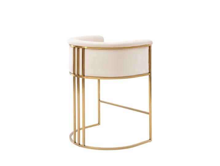 Aria Thekenhocker – Kreideweiß – Basis Messing