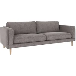 Sofa Braden 3-Sitzer Stoff, klassisch gepolstert, Bezug Greg Grau, Beine Eiche weiß pigmentiert