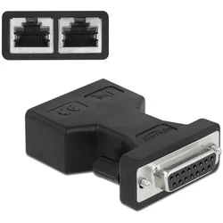 DeLOCK D-Sub 15 Pin Buchse zu 2 x RJ45 Buchse AUI (Attachment Unit Interface) Adapter