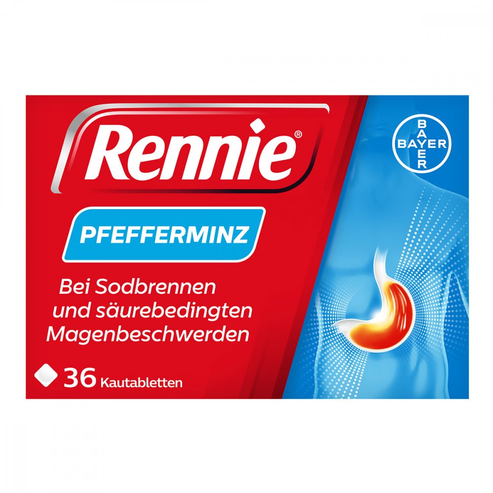 Bayer Vital GmbH Rennie Pfefferminz gegen Sodbrennen Kautabletten 01459611