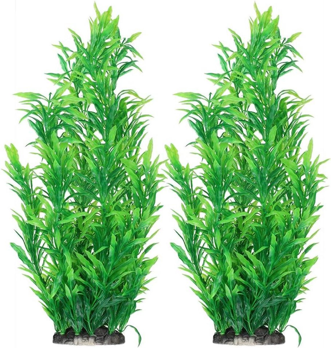 Groene kunstplant voor aquarium decoratie - Onderhoudsvrije waterplant - Hoogte: 38,1 cm