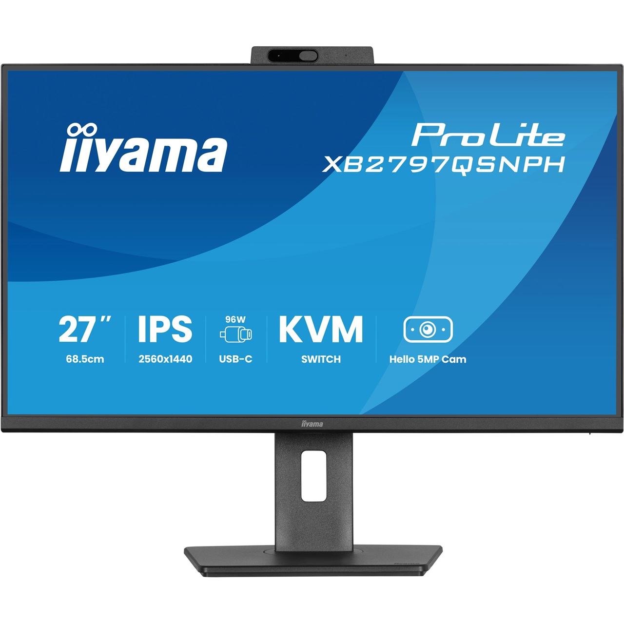 27" (68,58cm) iiyama ProLite XB2797QSNPH-B1 schwarz 2560x1440 1x DisplayPort 1.2 / 1xHDMI 1.4 / 1x USB-C mit Displayport