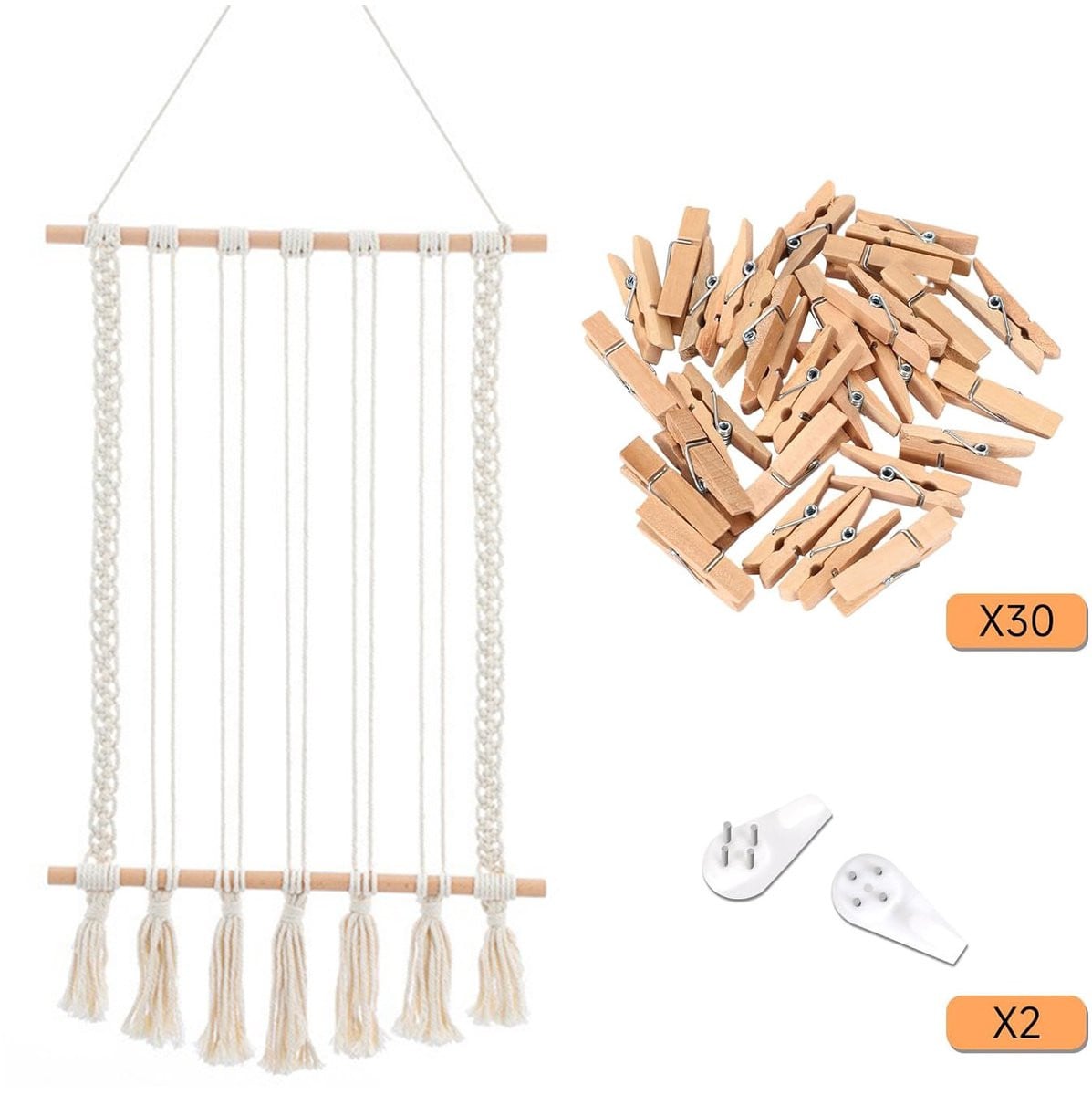 Rustieke houten hangende fotodisplay wanddecoratie voor jouw interieur