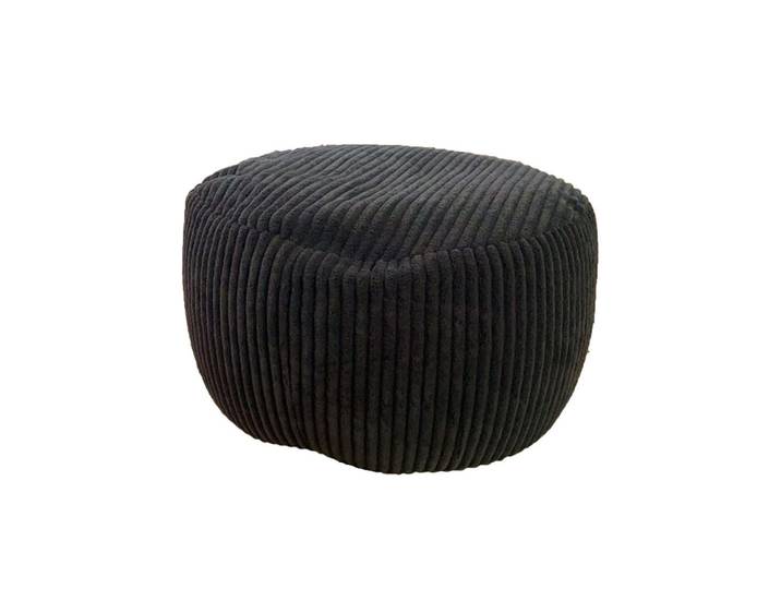 Relaxdays Sitzpouf Schwarz Cordbezug 25x35 cm, Rund, 35x25x35 cm, Wohnzimmer, Sessel, Hocker & Hockerbänke, Poufs