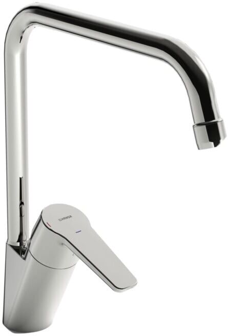 Hansa Mitigeur monocommande pour évier HANSAPOLO Eco bec pivotant, porte-à-faux 221 mm, chrome (5270220300046)
