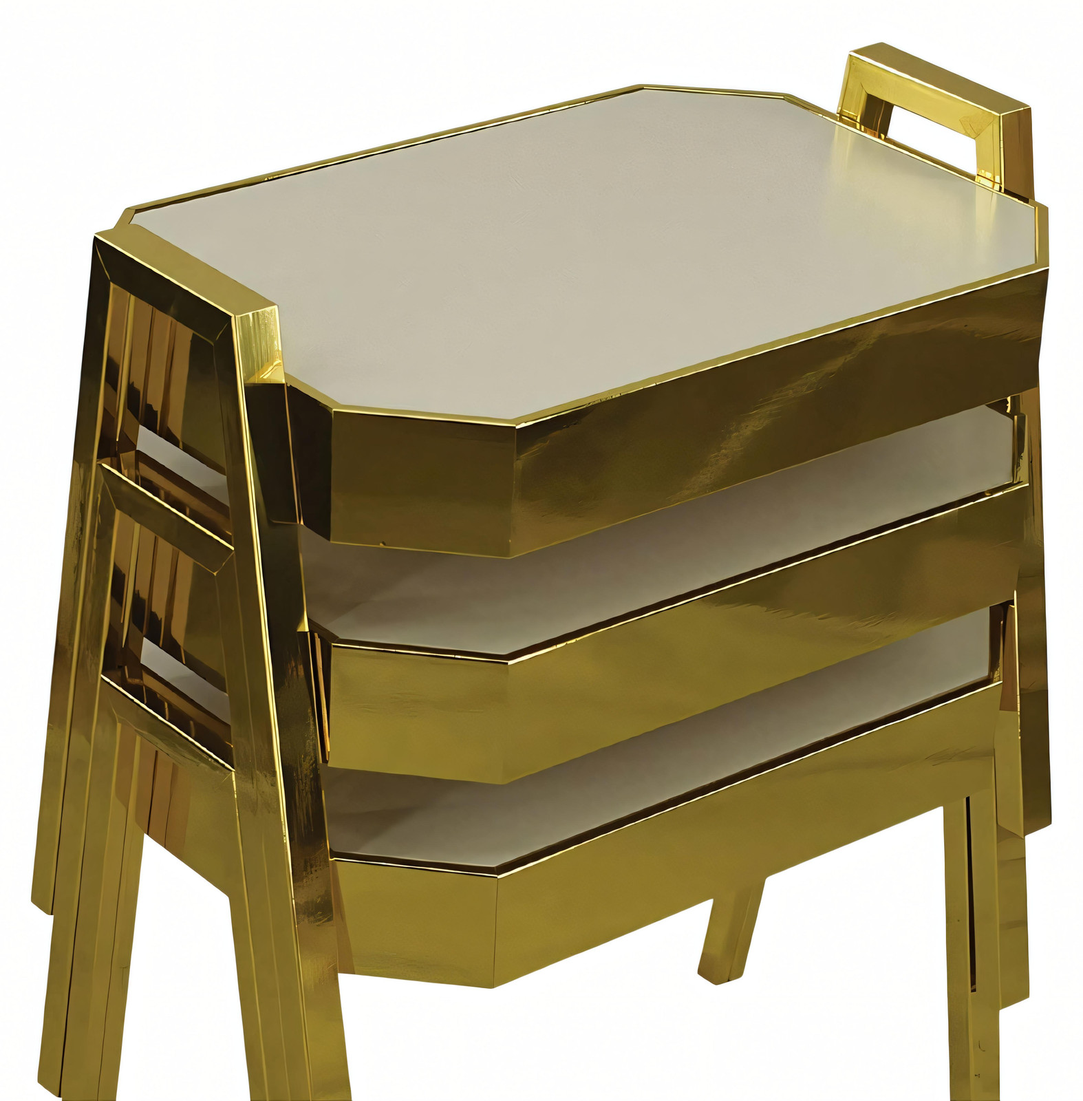 AEA Elegante houten salontafel set in goud voor in de woonkamer
