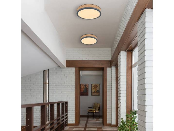 Globo Deckenleuchte Doro, schwarz, für Wohn- / Esszimmer, Holz, Modern