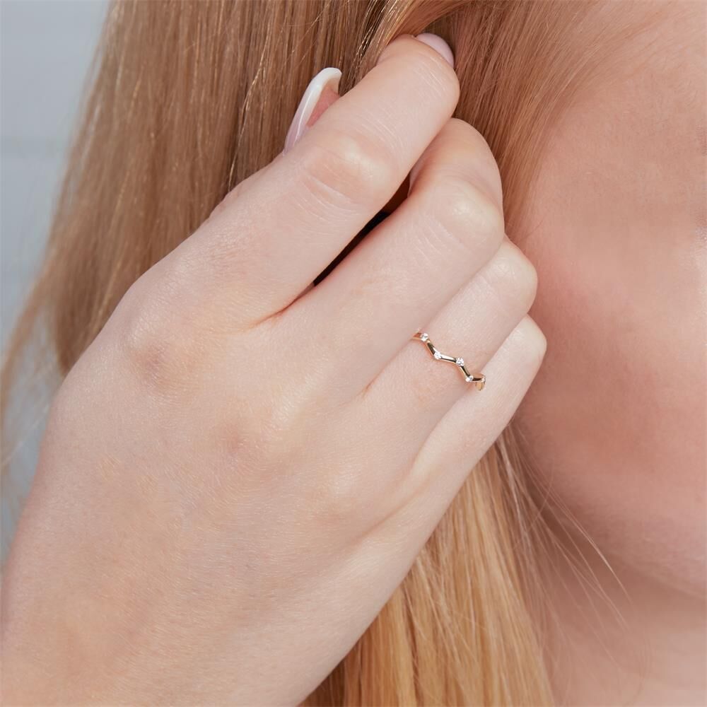 Unique 375er Goldring für Damen mit Zirkonia gold