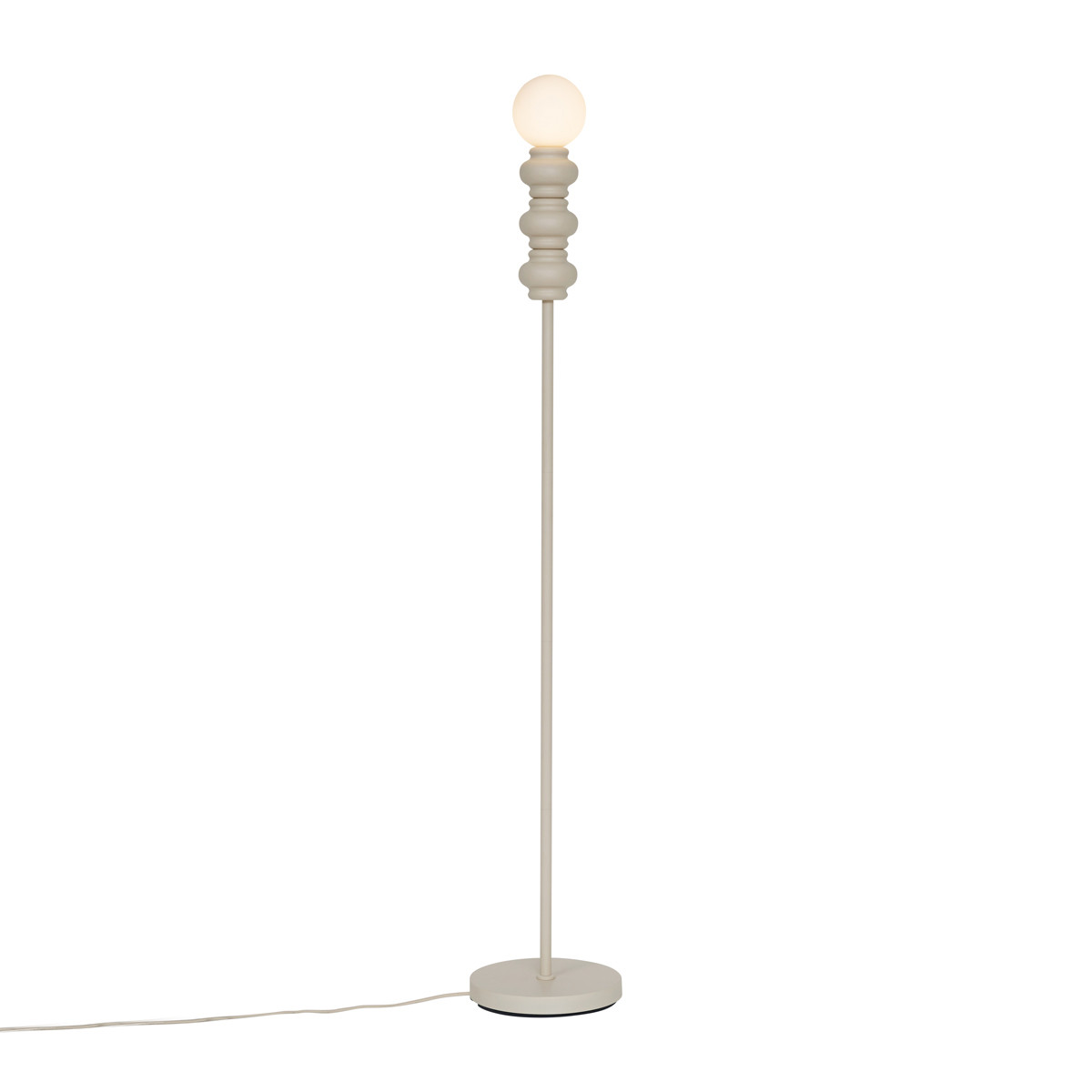 Qazqa Retro vloerlamp beige met glazen bol