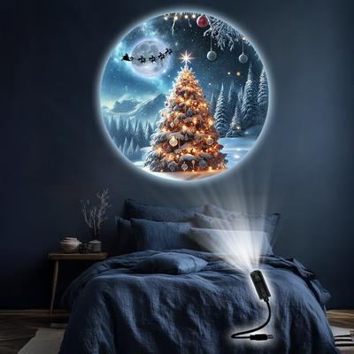 Discount Dollar Deals Christmas Tree LED Projection Lamp, Create Room, Bedroom Atmosphere, Romantic Christmas Decoration Night Light Christmas Tree LED Projection Lamp, Create Room, Bedroom Atmosphere, Romantic Christmas Decoration Night Light