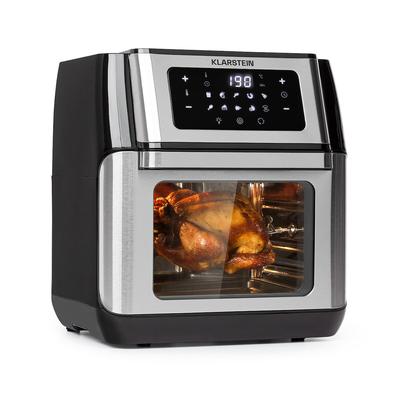 Klarstein AeroVital Fry Heißluftfritteuse 1500W 10l Timer 9 Programme Silber-Metallic