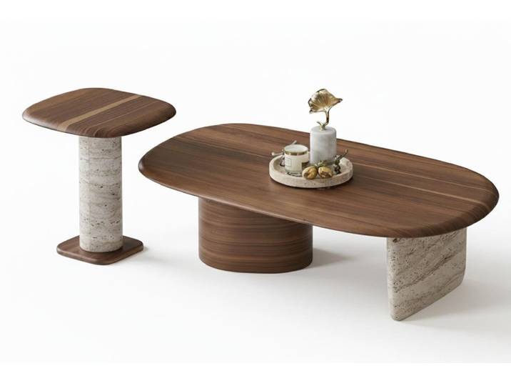 JVmoebel Satztisch Wohnzimmer Set Moderner Stil Braune Farbe Minimalistisches Design, Made in Europa
